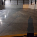 Concrete surface being polished