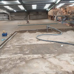 Relaying concrete base of warehouse in Cookstown