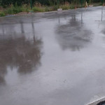 Concrete driveway installed