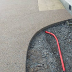 Concrete pathway surface with precise edging