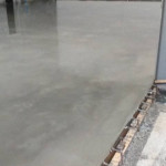 Concrete floor laid in warehouse
