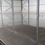 Polished concrete flooring for an industrial shed