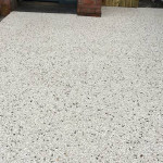 Completed textured driveway for a residential property